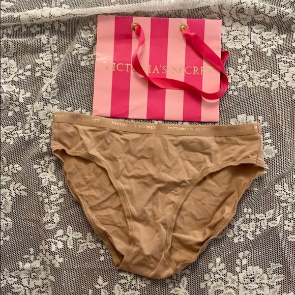 NEW Victoria’s Secret Cotton Panty Brief Underwear nude Tan SZ S - Picture 2 of 5